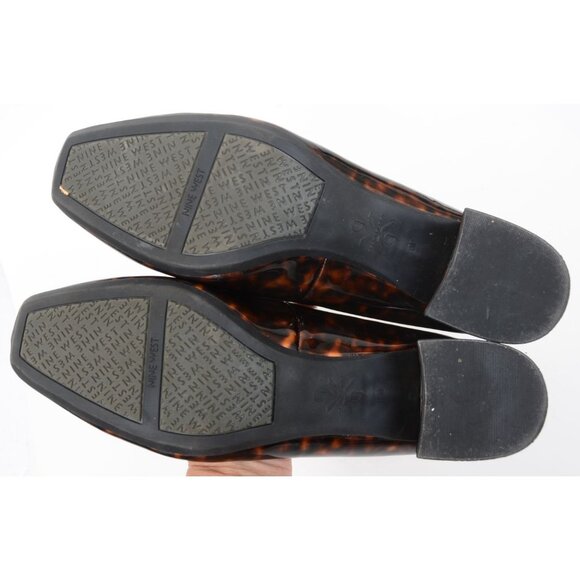 Nine West Cloe 9x9 Women's 11M Tortoise Square Toe Block Low Heel Pumps Office - Picture 8 of 10